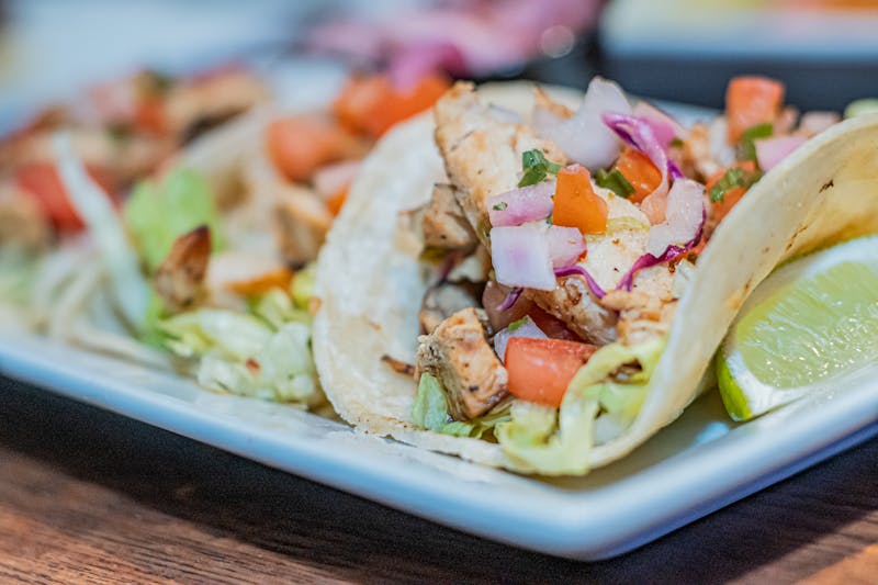 Crispy fish tacos with slaw